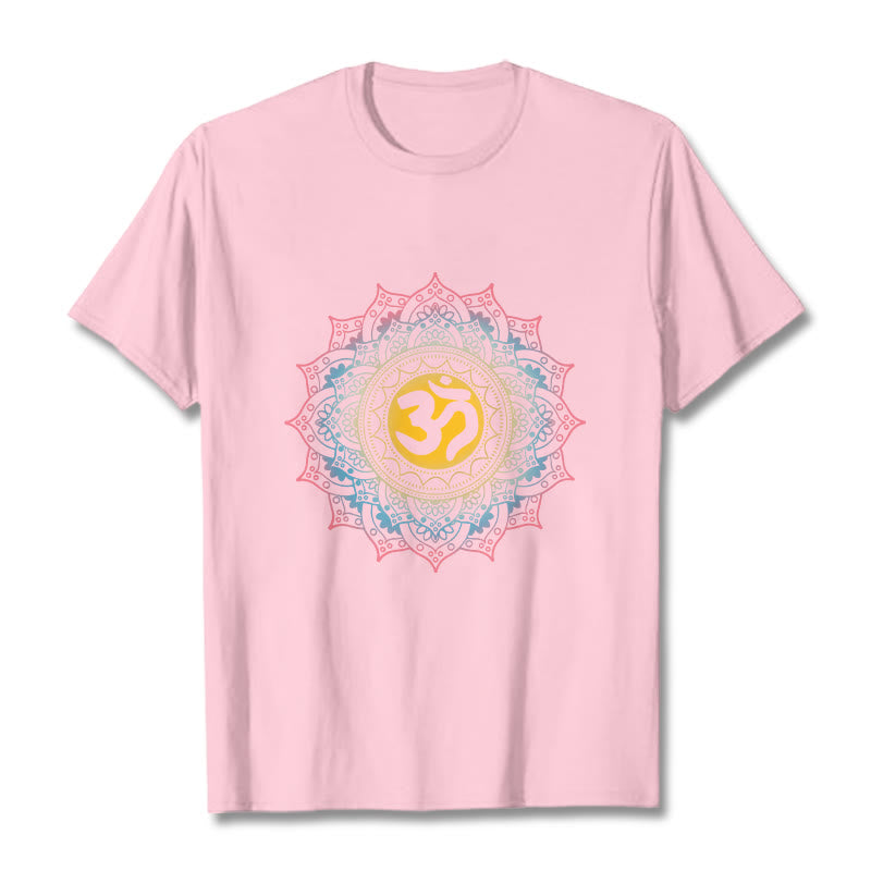 Maglietta con motivo Mandala OM Buddha Stones in sfumatura di colore - Rosa chiaro - 2XL - image 12