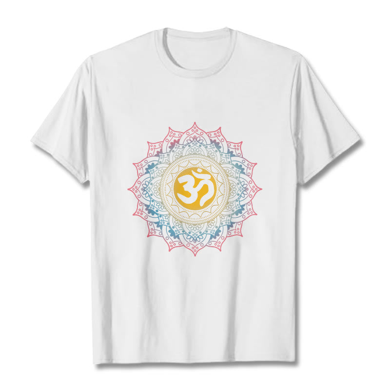 Maglietta con motivo Mandala OM Buddha Stones in sfumatura di colore - Bianco - 2XL - image 5