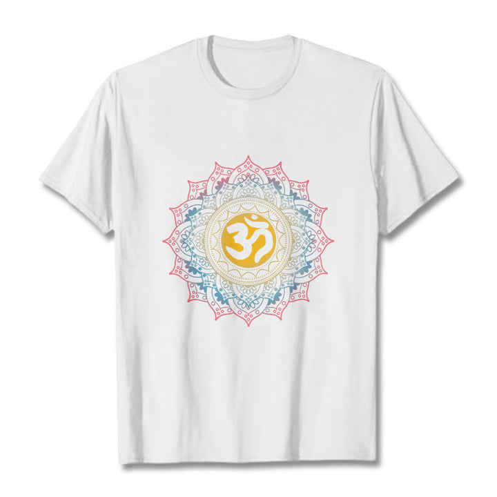 Maglietta con motivo Mandala OM Buddha Stones in sfumatura di colore - Bianco - 2XL - image 5