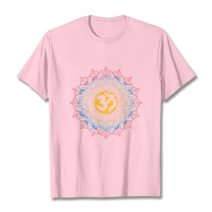 Maglietta con motivo Mandala OM Buddha Stones in sfumatura di colore - Rosa chiaro - 2XL - image 13