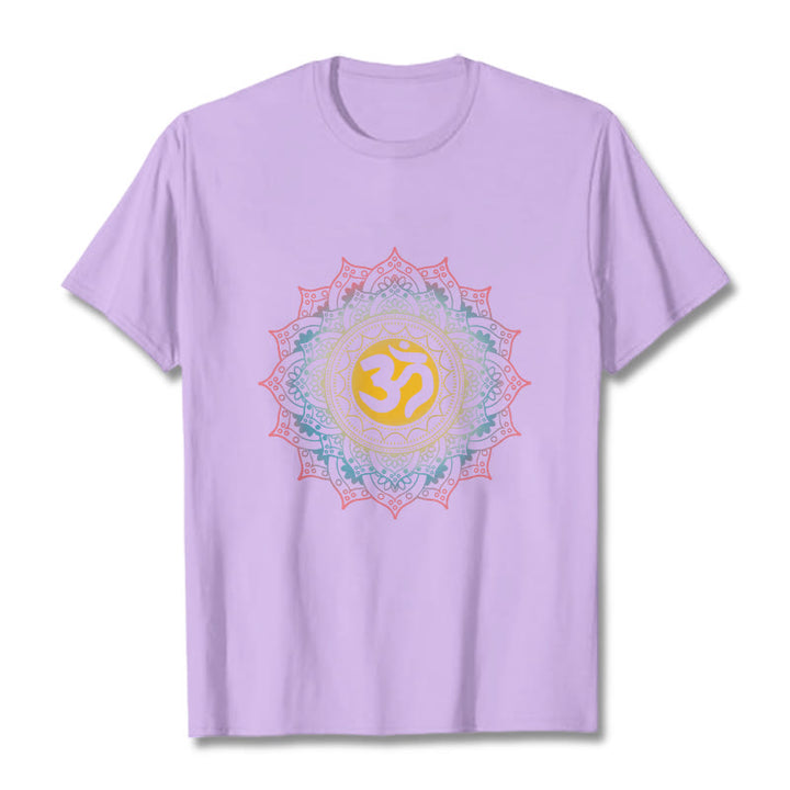 Maglietta con motivo Mandala OM Buddha Stones in sfumatura di colore - Prugna - 2XL - image 16