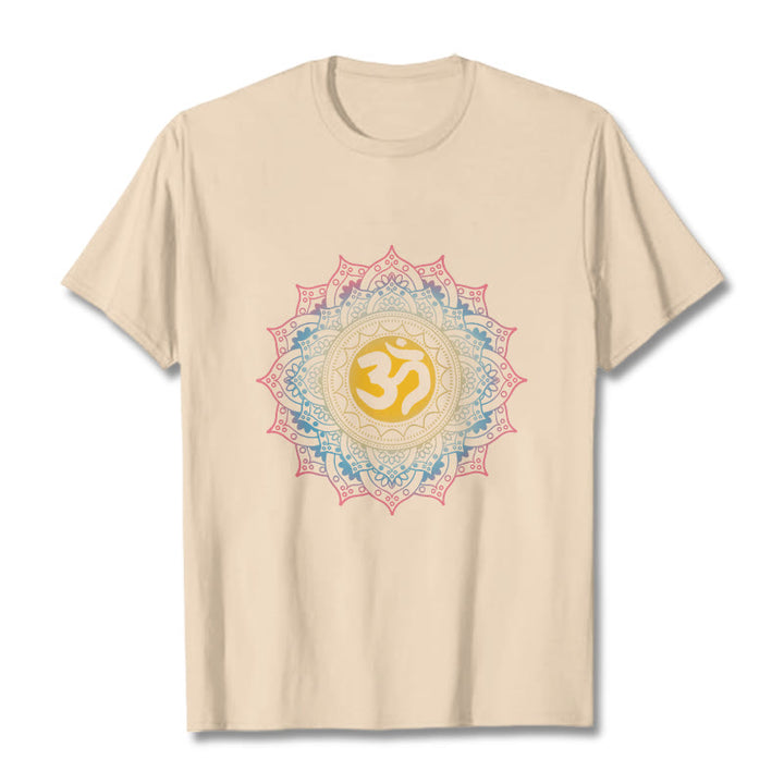 Maglietta con motivo Mandala OM Buddha Stones in sfumatura di colore - Biscotto - 2XL - image 8