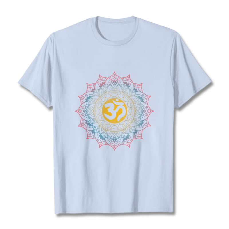 Maglietta con motivo Mandala OM Buddha Stones in sfumatura di colore - Ciano chiaro - 2XL - image 18