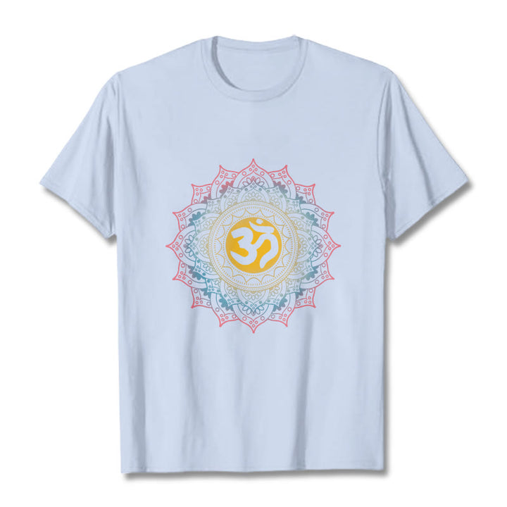 Maglietta con motivo Mandala OM Buddha Stones in sfumatura di colore - Ciano chiaro - 2XL - image 18