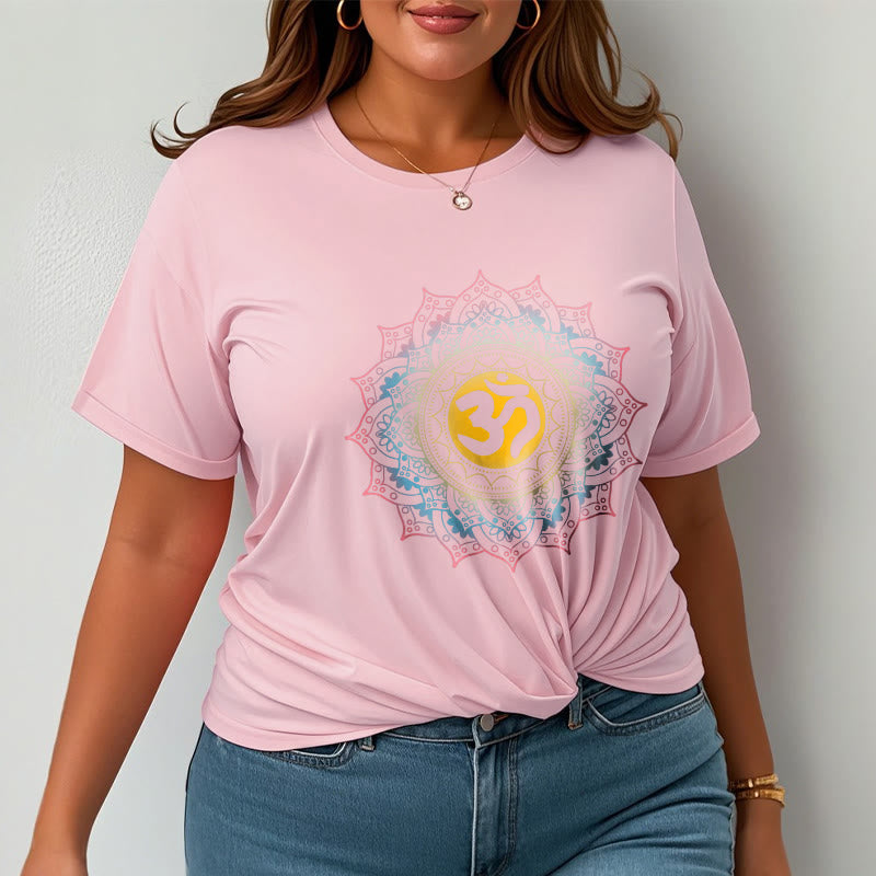 Maglietta con motivo Mandala OM Buddha Stones in sfumatura di colore - image 14