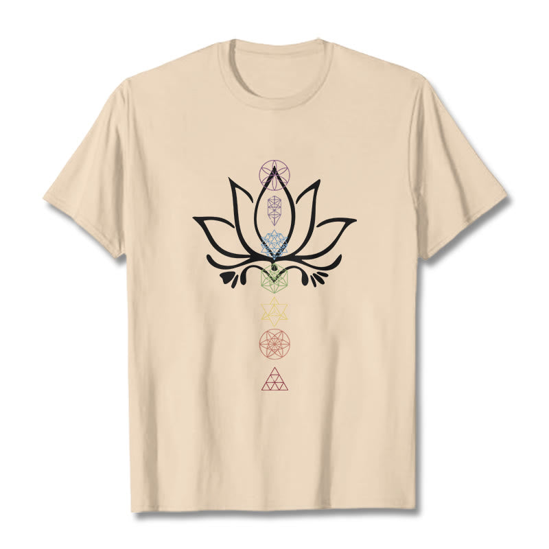 Maglietta Buddha Stones e geometria sacra del loto - Biscotto - 2XL - image 8