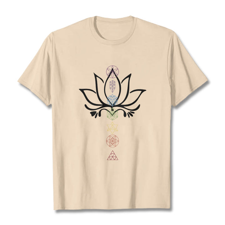 Maglietta Buddha Stones e geometria sacra del loto - Biscotto - 2XL - image 8