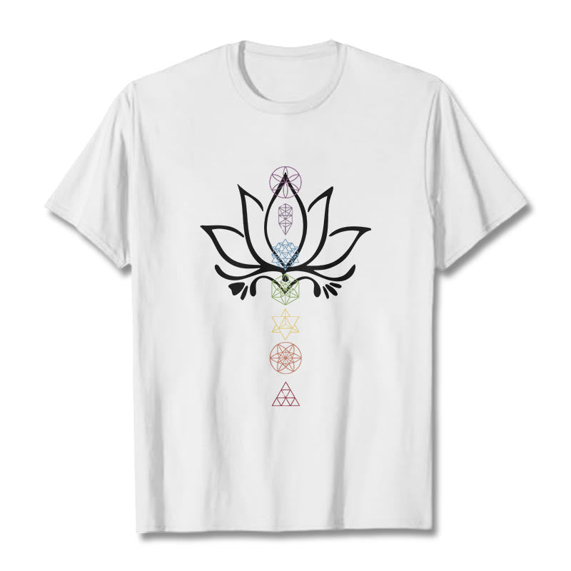 Maglietta Buddha Stones e geometria sacra del loto - Bianco - 2XL - image 5