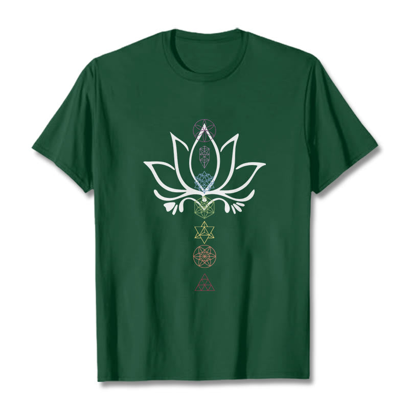 Maglietta Buddha Stones e geometria sacra del loto - Verde foresta - 2XL - image 11