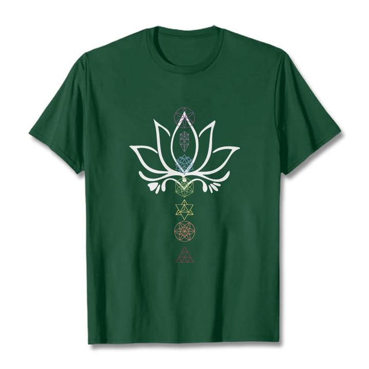 Maglietta Buddha Stones e geometria sacra del loto - Verde foresta - 2XL - image 11