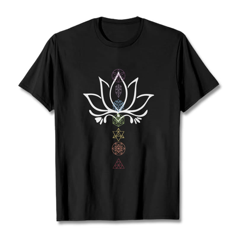 Maglietta Buddha Stones e geometria sacra del loto - Nero - 2XL - image 1