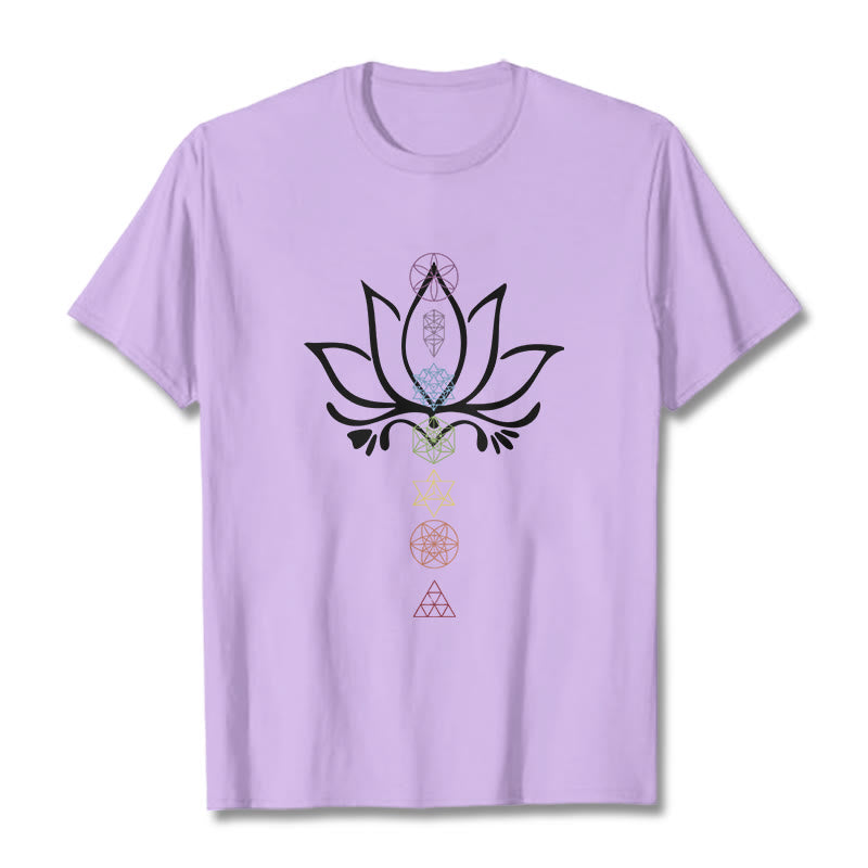 Maglietta Buddha Stones e geometria sacra del loto - Prugna - 2XL - image 16