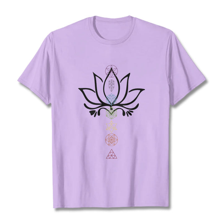 Maglietta Buddha Stones e geometria sacra del loto - Prugna - 2XL - image 16