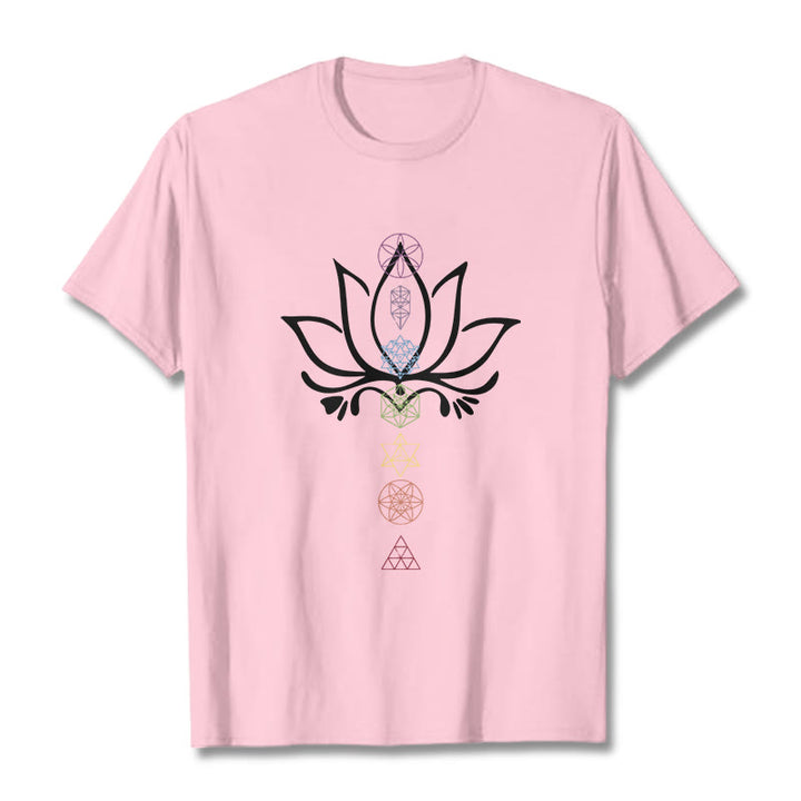 Maglietta Buddha Stones e geometria sacra del loto - Rosa chiaro - 2XL - image 12