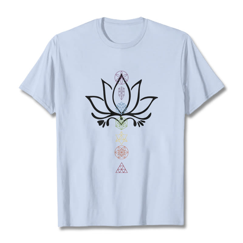 Maglietta Buddha Stones e geometria sacra del loto - Ciano chiaro - 2XL - image 18