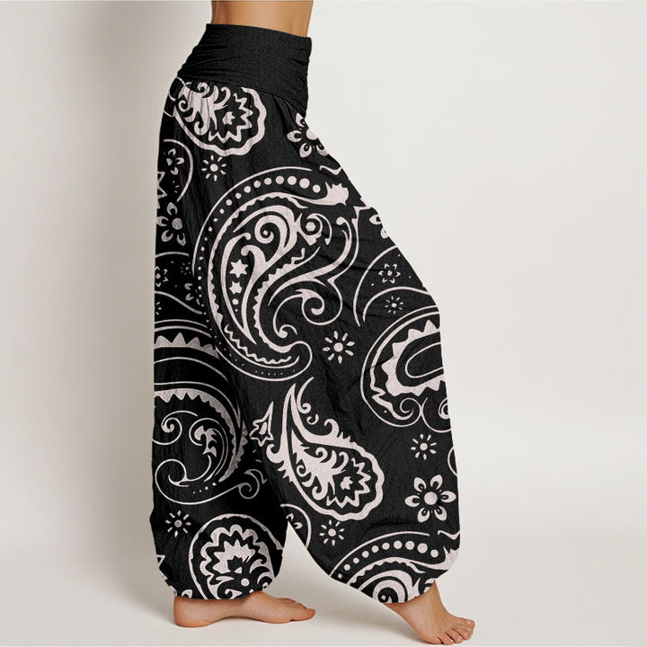 Pantaloni harem da donna con elastico in vita, casual ed eleganti, motivo floreale Paisley, Buddha Stones - image 2