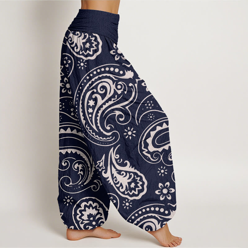 Pantaloni harem da donna con elastico in vita, casual ed eleganti, motivo floreale Paisley, Buddha Stones - image 6