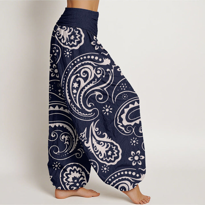Pantaloni harem da donna con elastico in vita, casual ed eleganti, motivo floreale Paisley, Buddha Stones - image 6