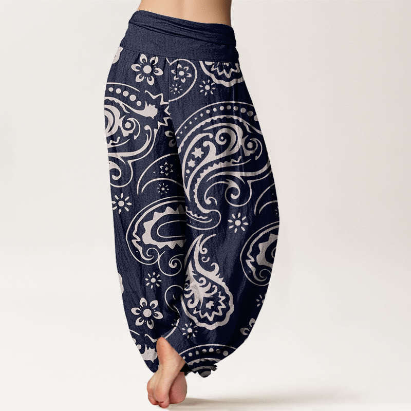 Pantaloni harem da donna con elastico in vita, casual ed eleganti, motivo floreale Paisley, Buddha Stones - image 7