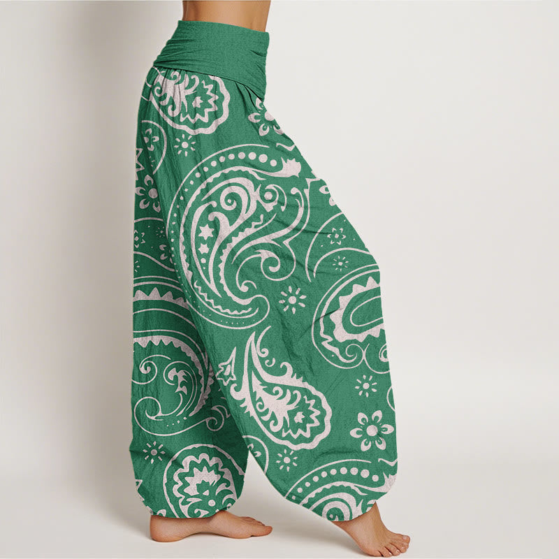 Pantaloni harem da donna con elastico in vita, casual ed eleganti, motivo floreale Paisley, Buddha Stones - image 9