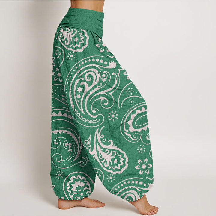 Pantaloni harem da donna con elastico in vita, casual ed eleganti, motivo floreale Paisley, Buddha Stones - image 9