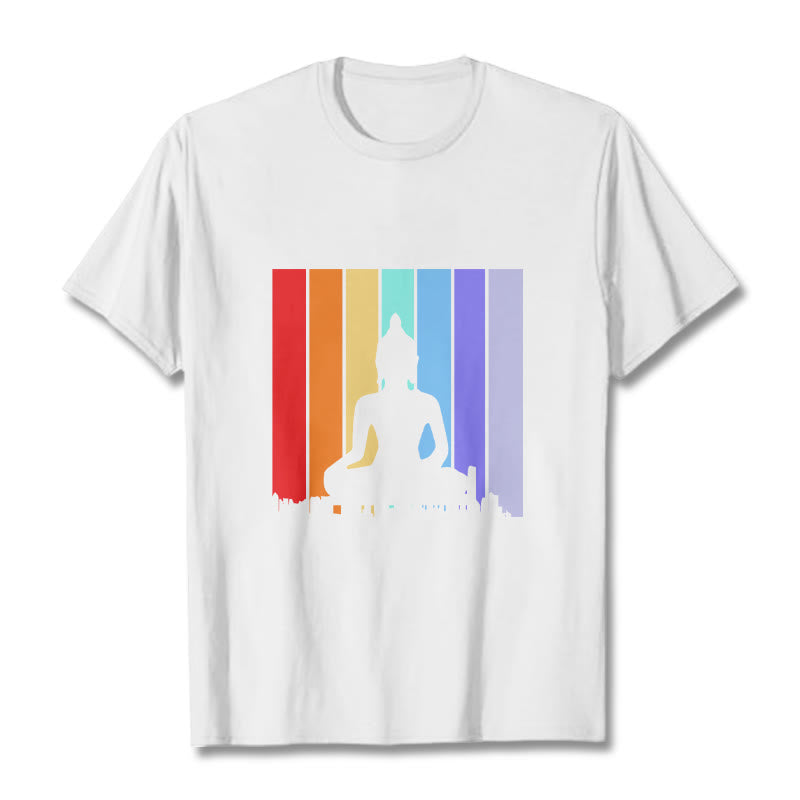 Maglietta Buddha Stones e arcobaleno per meditazione - Bianco - 2XL - image 6