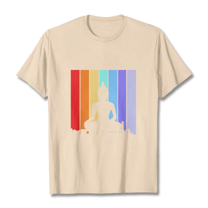 Maglietta Buddha Stones e arcobaleno per meditazione - Biscotto - 2XL - image 9
