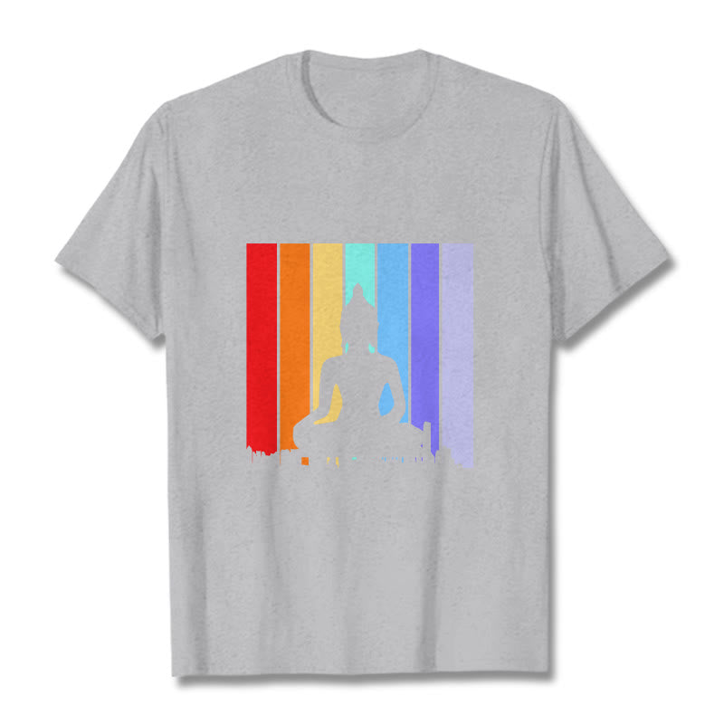 Maglietta Buddha Stones e arcobaleno per meditazione - Grigio chiaro - 2XL - image 19