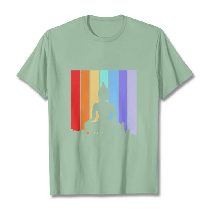 Maglietta Buddha Stones e arcobaleno per meditazione - Verde pallido - 2XL - image 14