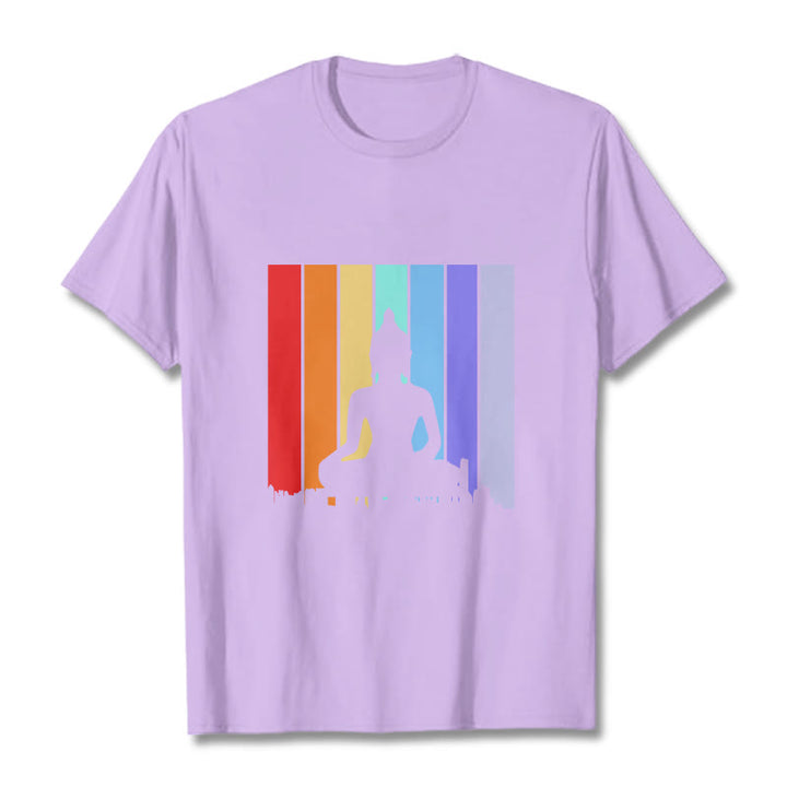 Maglietta Buddha Stones e arcobaleno per meditazione - Prugna - 2XL - image 16