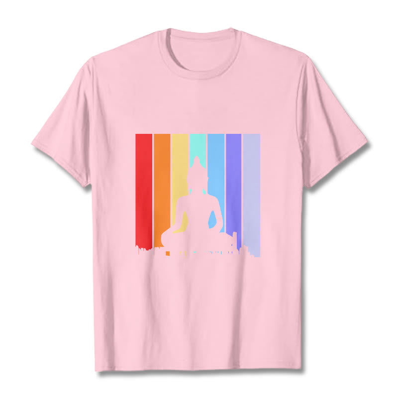 Maglietta Buddha Stones e arcobaleno per meditazione - Rosa chiaro - 2XL - image 12