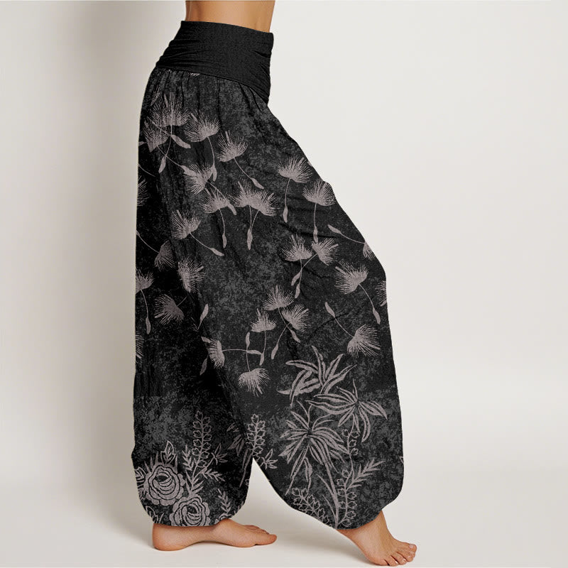 Pantaloni harem da donna con elastico in vita e motivo a semi di tarassaco, modello casual, motivo Buddha Stones - image 9