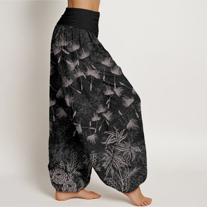 Pantaloni harem da donna con elastico in vita e motivo a semi di tarassaco, modello casual, motivo Buddha Stones - image 9