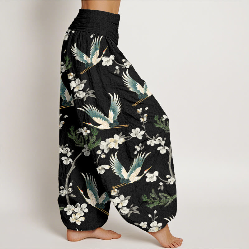 Pantaloni harem da donna con elastico in vita, modello casual con gru volante Buddha Stones - image 2