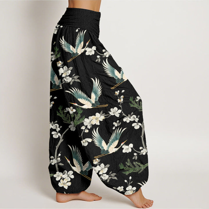 Pantaloni harem da donna con elastico in vita, modello casual con gru volante Buddha Stones - image 2