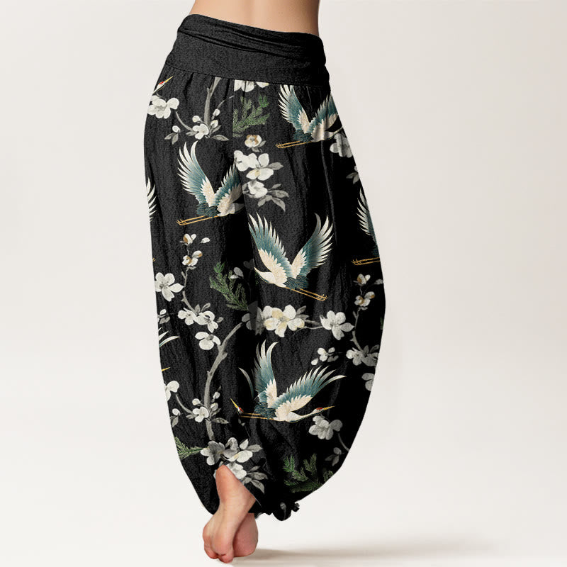 Pantaloni harem da donna con elastico in vita, modello casual con gru volante Buddha Stones - image 3