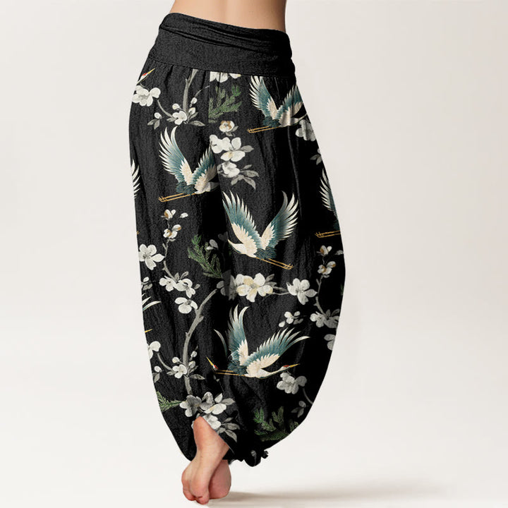 Pantaloni harem da donna con elastico in vita, modello casual con gru volante Buddha Stones - image 3