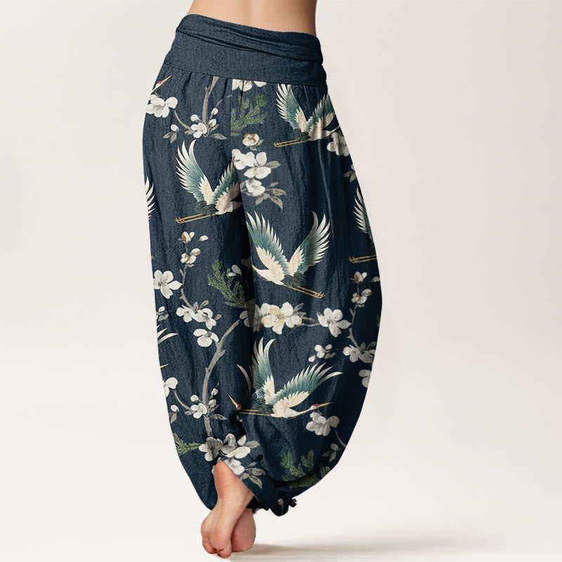 Pantaloni harem da donna con elastico in vita, modello casual con gru volante Buddha Stones - image 7