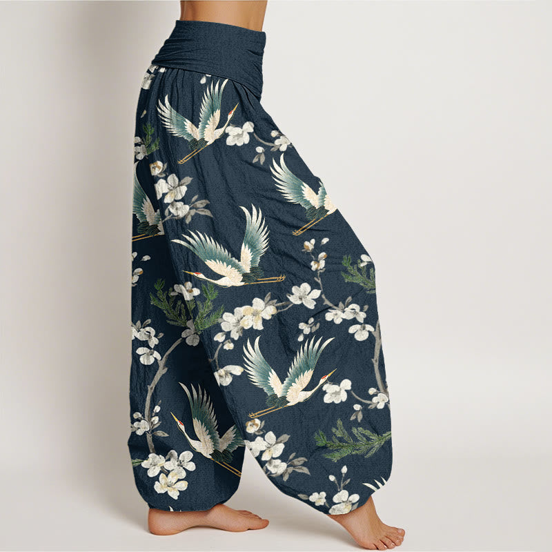 Pantaloni harem da donna con elastico in vita, modello casual con gru volante Buddha Stones - image 6
