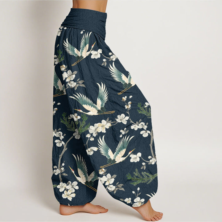 Pantaloni harem da donna con elastico in vita, modello casual con gru volante Buddha Stones - image 6