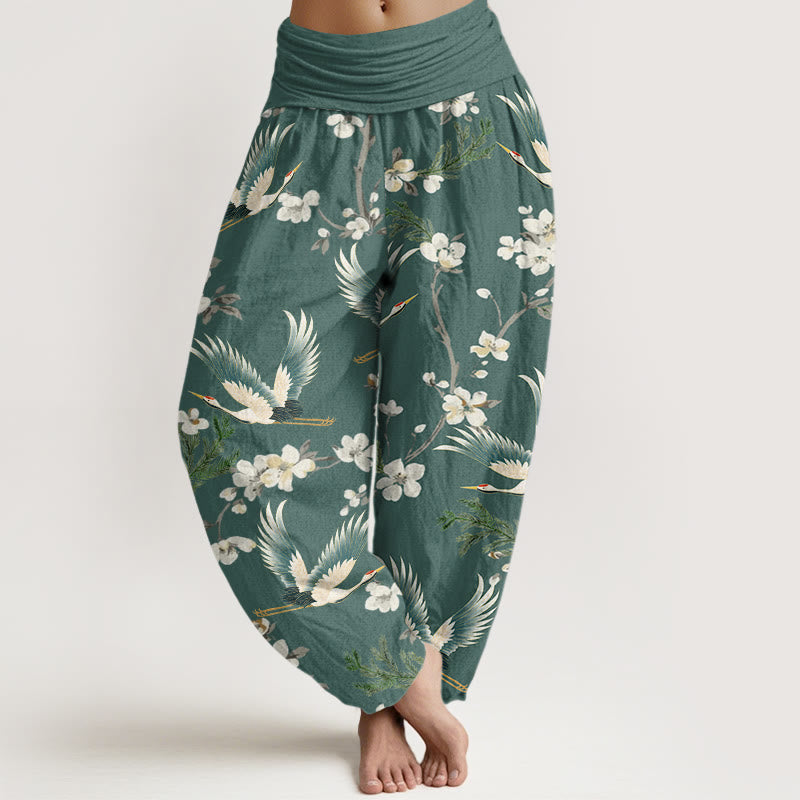 Pantaloni harem da donna con elastico in vita, modello casual con gru volante Buddha Stones - Acquamarina media - US22, UK/AU26, EU54 (6XL) - image 8