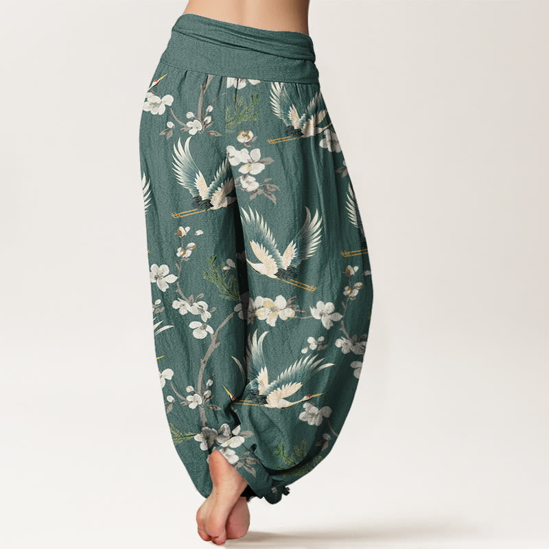 Pantaloni harem da donna con elastico in vita, modello casual con gru volante Buddha Stones - image 10