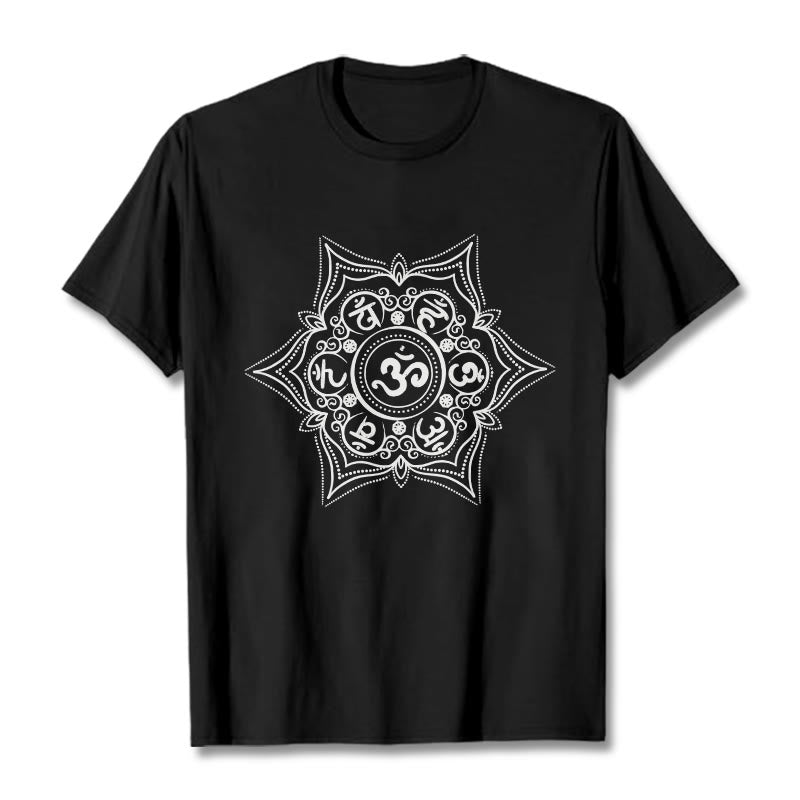 T-shirt Buddha Stones Mandala Om Mani Padme Hum Tee - Nero - 2XL - image 4