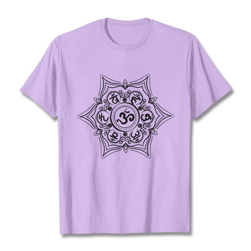 T-shirt Buddha Stones Mandala Om Mani Padme Hum Tee - Prugna - 2XL - image 17