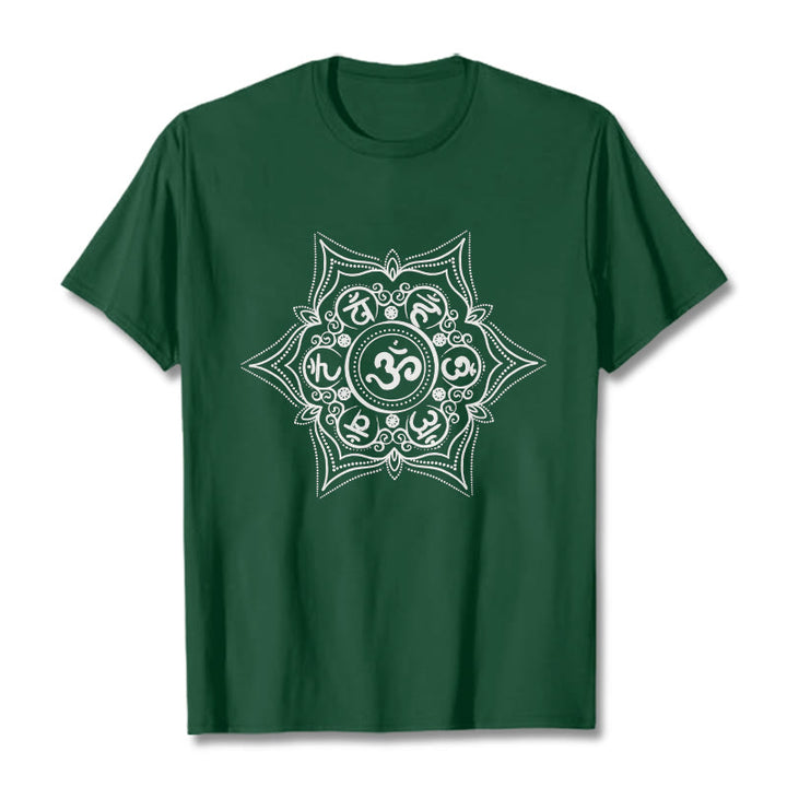 T-shirt Buddha Stones Mandala Om Mani Padme Hum Tee - Verde foresta - 2XL - image 1