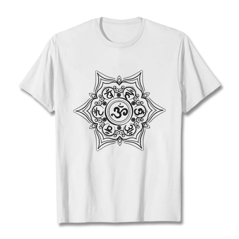 T-shirt Buddha Stones Mandala Om Mani Padme Hum Tee - Bianco - 2XL - image 7