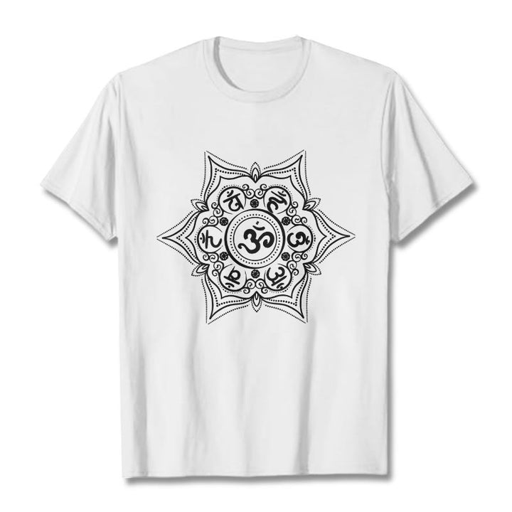 T-shirt Buddha Stones Mandala Om Mani Padme Hum Tee - Bianco - 2XL - image 7
