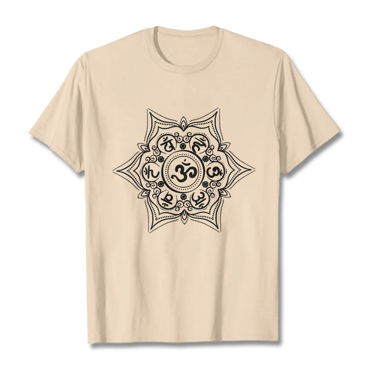 T-shirt Buddha Stones Mandala Om Mani Padme Hum Tee - Biscotto - 2XL - image 10