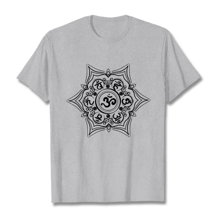 T-shirt Buddha Stones Mandala Om Mani Padme Hum Tee - Grigio chiaro - 2XL - image 19