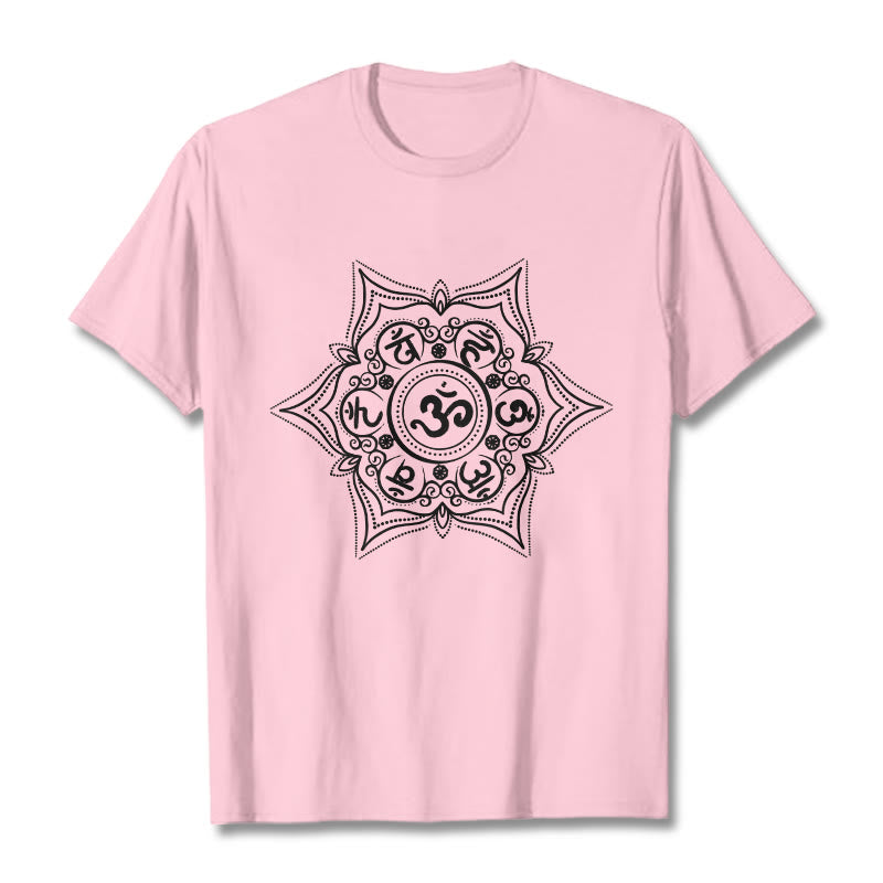 T-shirt Buddha Stones Mandala Om Mani Padme Hum Tee - Rosa chiaro - 2XL - image 12